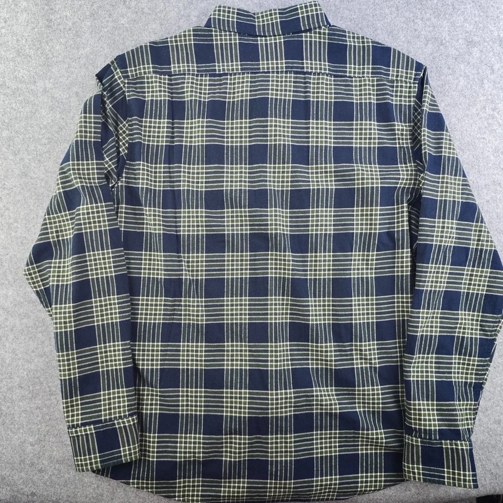 Banana Republic Shirt‎ Mens Large Untucked Fit NWT Blue Green Plaid Long Sleeve